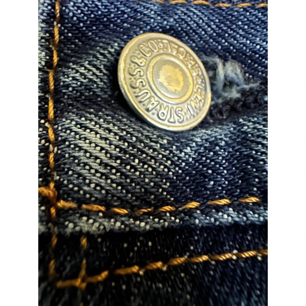 Levi's‎ 501 Button Fly Jeans W42 L30 Dark Wash Denim Classic Straight Leg